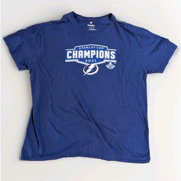 Fanatics Other - 2021 Stanley Cup Champions Tampa Bay Lightning Fanatics TShirt 2XL Blue & White!